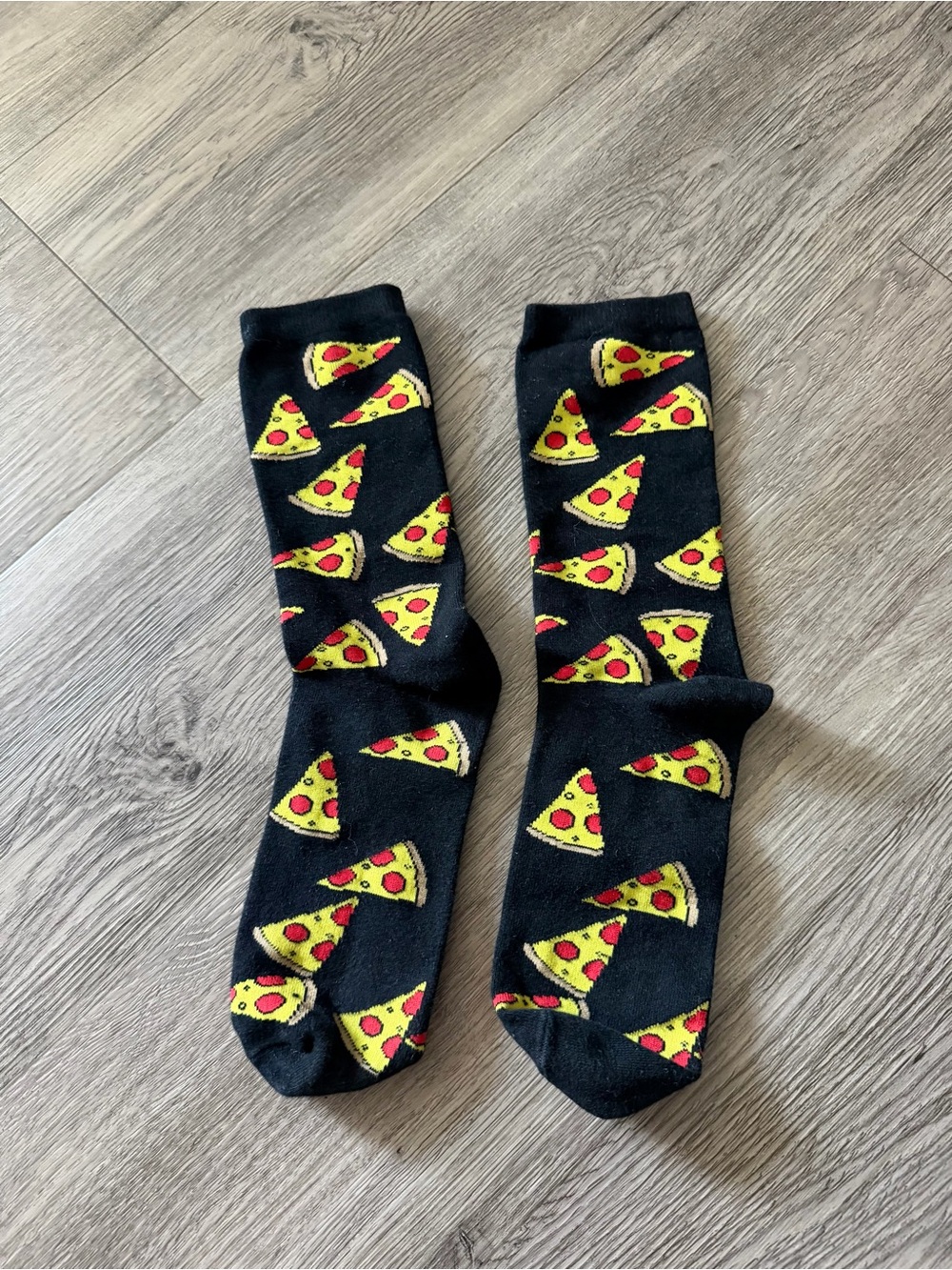 Black Pizza Slice Novelty Socks
